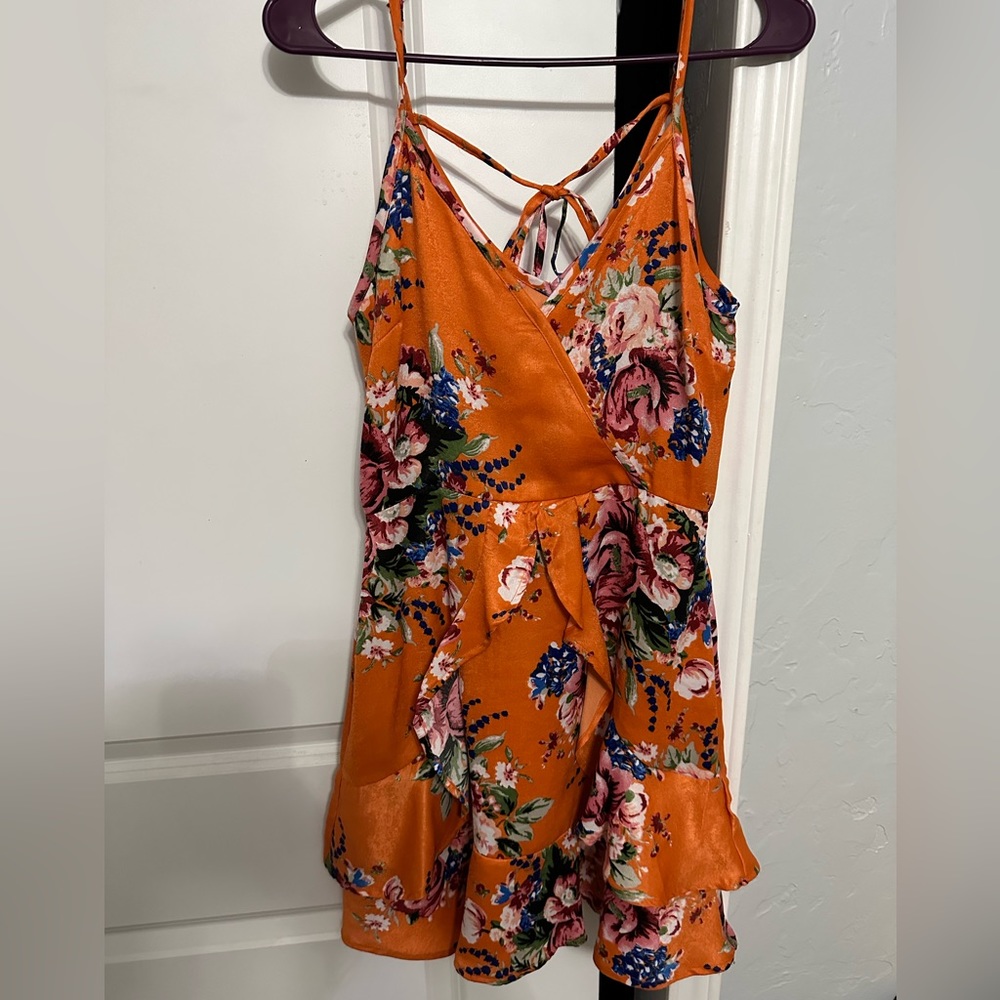 Band of gypsies orange floral dress